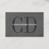 Moderner, eleganter Texturgrau Monogram Consultant Visitenkarte (Vorderseite)
