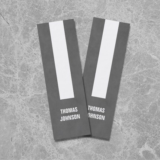 Moderner, eleganter Texturgrau Stripe-Berater Mini Visitenkarte