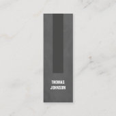 Moderner, eleganter Texturgrau Stripe-Berater Mini Visitenkarte (Vorderseite)