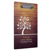 Moderner Eleganter Tree Vintag Wood Yoga Instructo Klemmbrett (Rechts)