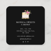 Moderner, eleganter, trendiger Konditorei Koch Quadratische Visitenkarte (Rückseite)