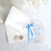 Moderner Eleganter Trendy Blue Bow Abschluss Arche Acryleinladungen