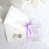 Moderner Eleganter Trendy Lila Bow Abschluss Arche Acryleinladungen