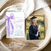 Moderner Eleganter Trendy Lila Bow Abschluss Einladung