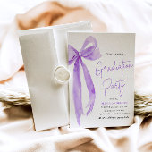 Moderner Eleganter Trendy Lila Bow Abschluss Einladung