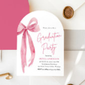 Moderner Eleganter Trendy Pink Bow Abschluss Arche Einladung
