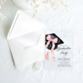 Moderner Eleganter Trendy Stilvoll Pink Bow Abschl Acryleinladungen