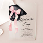 Moderner Eleganter Trendy Stilvoll Pink Bow Abschl Acryleinladungen