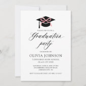 Moderner Eleganter Trendy Stilvoll Pink Bow Abschl Einladung (Vorderseite)