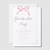 Moderner Eleganter Trendy Stilvoll Pink Bow Abschl Pergament Einladungen (Versetzt)