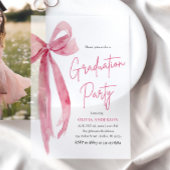 Moderner Eleganter Trendy Stilvoll Pink Bow Abschl Pergament Einladungen