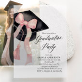 Moderner Eleganter Trendy Stilvoll Pink Bow Abschl Pergament Einladungen