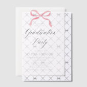 Moderner Eleganter Trendy Stilvoll Pink Bow Abschl Pergament Einladungen (Versetzt (Einladung))