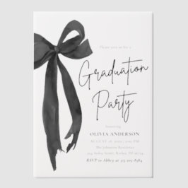 Moderner Eleganter Trendy Stilvoller Black Bow Abs Pergament Einladungen