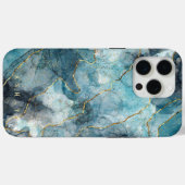 Moderner, eleganter türkisfarbener Marmor Case-Mate iPhone Hülle (Rückseite (Horizontal))