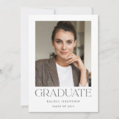 Moderner eleganter Typografie-Foto-Abschluss Ankündigung (Vorderseite)