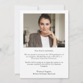 Moderner eleganter Typografie-Foto-Abschluss Ankündigung (Rückseite)