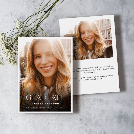 Moderner eleganter Typografie-Foto-Abschluss Ankündigung