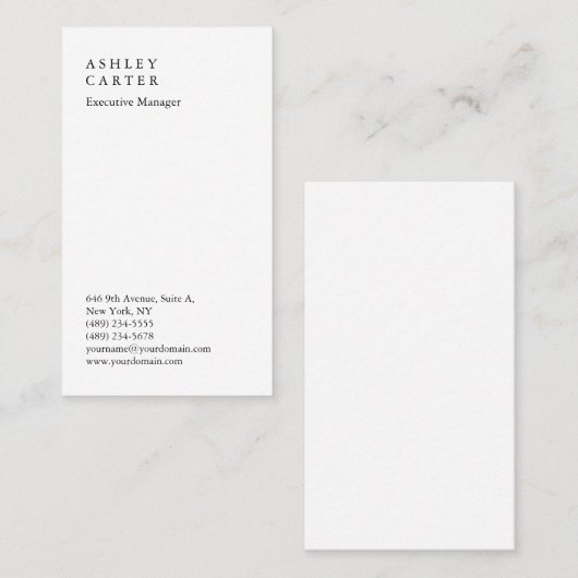 Moderner, eleganter und eindrucksvoller schlichter visitenkarte (Vorne/Hinten)