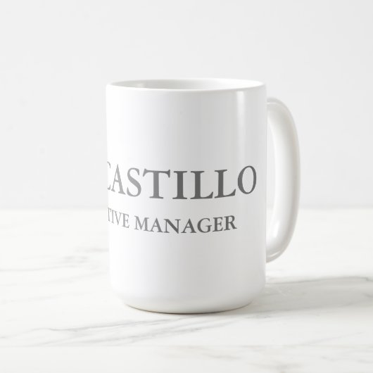 Moderner, eleganter und einfacher White Manager Kaffeetasse (VorderseiteRechts)