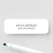 Moderner, eleganter und einfacher White Manager Namensschild (Beispiel)