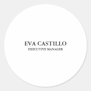 Moderner, eleganter und einfacher White Manager Runder Aufkleber