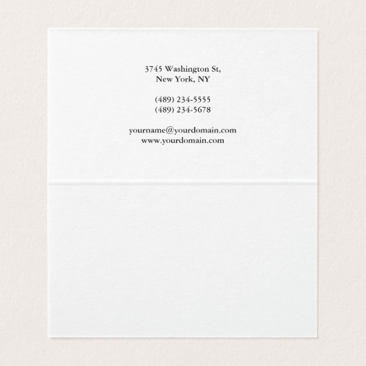 Moderner, eleganter und einfacher White Manager Visitenkarten (Innenseite Aufgefaltet)