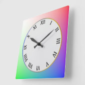Moderner, eleganter und schlichter, farbenfroher R Quadratische Wanduhr (Winkel)
