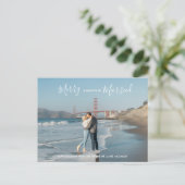 Moderner Eleganter Urlaub Save the Date Postkarte (Stehend Vorderseite)