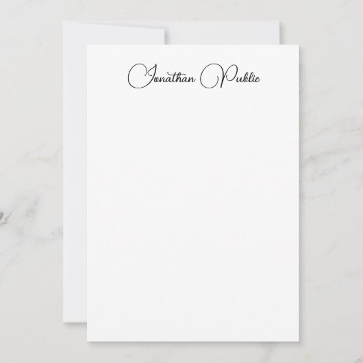 Moderner eleganter vertikaler Vorlagenname Mitteilungskarte (Vorderseite)