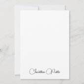 Moderner eleganter vertikaler Vorlagenname Mitteilungskarte (Rückseite)