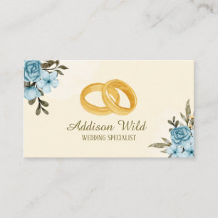 Moderner Eleganter Wasserfarben-Hochzeitsorganisat Visitenkarte