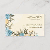 Moderner, eleganter Watercolor Hochzeitsorganisato Visitenkarte (Rückseite)