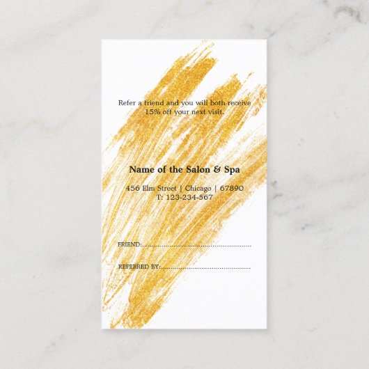 Moderner Eleganter Wave Glitzer Empfehlungskarte (Rückseite)