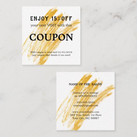 Moderner Eleganter Wave Glitzer Rabattkarte (Vorne/Hinten)