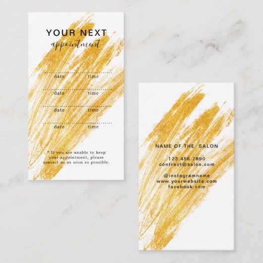 Moderner Eleganter Wave Glitzer Terminkarte (Vorne/Hinten)