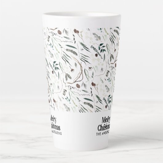 Moderner, eleganter Weihnachtsbotanischer rustikal Milchtasse (Vorderseite)