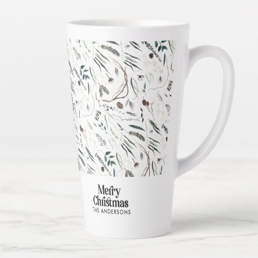 Moderner, eleganter Weihnachtsbotanischer rustikal Milchtasse (Rechts)