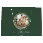Moderner, eleganter Weihnachtskranz Große Geschenktüte (Rückseite)