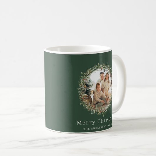 Moderner, eleganter Weihnachtskranz Kaffeetasse (VorderseiteRechts)