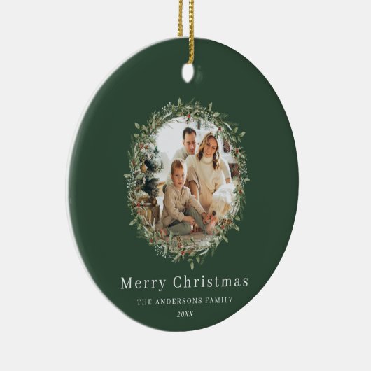 Moderner, eleganter Weihnachtskranz Keramik Ornament (Rechts)