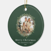 Moderner, eleganter Weihnachtskranz Keramik Ornament (Links)