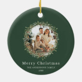 Moderner, eleganter Weihnachtskranz Keramik Ornament (Hinten)