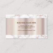 Moderner, eleganter weißer Marmor Beruflich Visitenkarte (Rückseite)