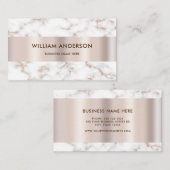 Moderner, eleganter weißer Marmor Beruflich Visitenkarte (Vorne/Hinten)