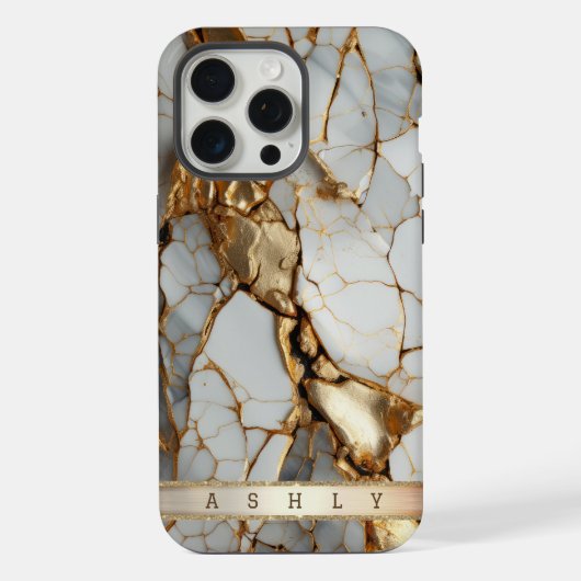 Moderner, eleganter weißer Marmor iPhone Hülle (Rückseite)