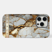 Moderner, eleganter weißer Marmor iPhone Hülle (Rückseite (Horizontal))