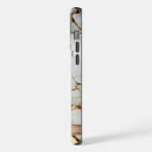 Moderner, eleganter weißer Marmor iPhone Hülle (Linke Seite)