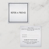 Moderner Eleganter Weißer Schönheitssalon Empfehlungskarte (Vorne/Hinten)