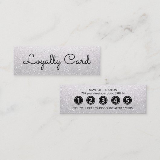 Moderner Eleganter Weißer Schönheitssalon Treuekarte (Vorne/Hinten)